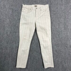 Citizens of Humanity Rocket Crop High Rise Skinny Jeans White Stripe Size 29